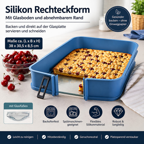 Silikon backform glasboden - +,
