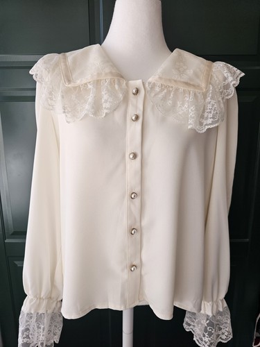 Bluse kragen rüschen spitze - rüschen,