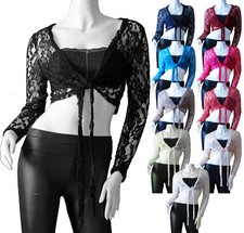 Damen Langarm Spitze Bolero