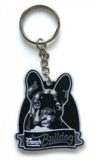 FRENCH BULLDOG Rubber 3D Schlüselanhänger Gummi Franzöische Bulldogge DUB