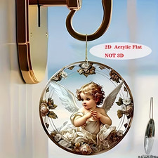 2D Flat, Acryl Engel Anhänger
