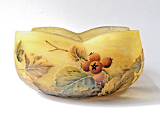 DAUM NANCY ORIGINAL SIGNIERTE SCHALE mit VOGELBEEREN-DEKOR -SORBIERS - um 1900