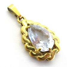 Original FRANZ SCHEURLE Design Anhänger Vergoldet Schmuckstein American Double