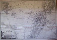 1826 Plan der königlichen Residenzstadt München und ihrer Umgebung Stadtplan RP