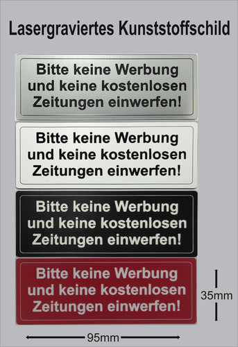 Briefkastenschild bitte keine - bitte,