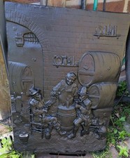 großes ausgefallenes Gusseisernes Wandbild Top  50 x 68 cm