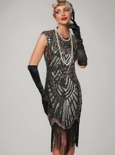 Damen Kleid Paletten 20er Stil