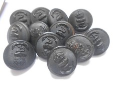 12 Royal Navy schwarz komprimiertes Horn 2 cm RN Uniformknöpfe  