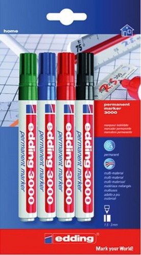 Edding 3000 permanentmarker - 4x,
