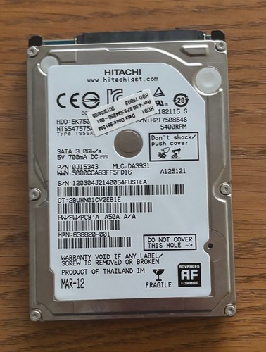 Hitachi travelstar 5k750 - hitachi,
