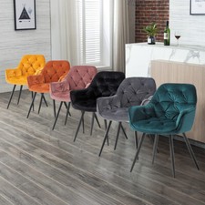 Esszimmerstühle mit dickem Samtstoff gepolsterter Sitz 1,2,4,6er Set für Küche 