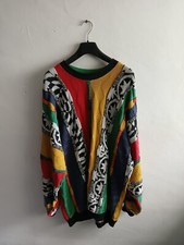 Vintage Carlo Colucci Pullover Gr. 56 Bunt Ähnlich Coogi Biggy 80er 90er Jahre