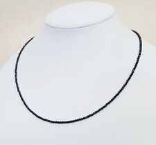 Edelsteinkette–42cm schwarz Spinell Halskette – 2mm fac. Perlen - Collier