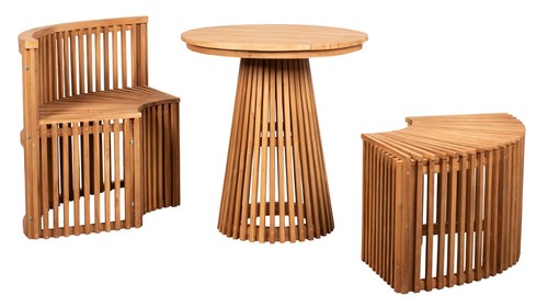 Teakholz gartenmöbelgruppe - teakholz,
