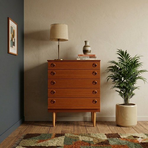 Vintage kommode teck furniert - teck,