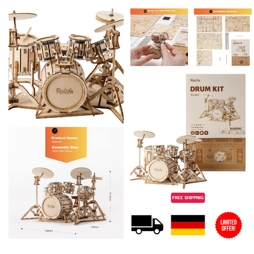 Holzpuzzle schlagzeug - 3d,