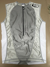 DeSoto Top Triathlon Shirt Sleeveless Männer Funktionstank in S, silber/weiß