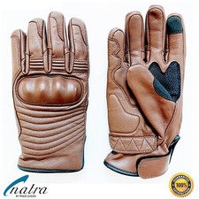 MOTORRAD BIKER HANDSCHUHE BRAUN ZIEGENLEDER S-3XL MOTORRADHANDSCHUHE