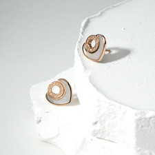 BULGARI CUORE OHRRINGE HERZ ROSÉGOLD 750/18KT PERLMUTT OHRSTECKER LUXUS