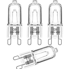 Backofenlampe G9, 40W Halogen, hitzebeständig, Mikrowelle, 4er Pack