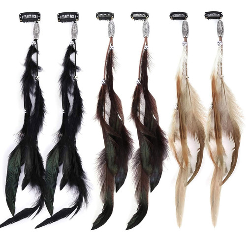 Feder haarschmuck clips - feder,