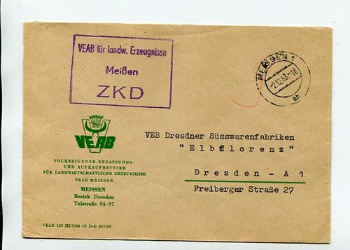 Ddr dienst zkd brief - ddr, meißen