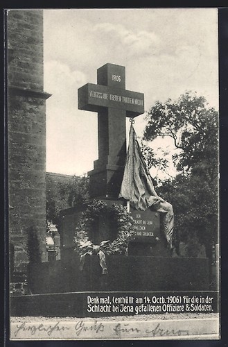 Ansichtskarte jena denkmal - ansichtskarte, jena,