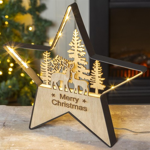 Led weihnachtsstern deko - deko, holz