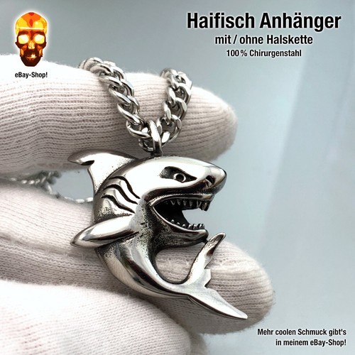 Haifisch anhänger edelstahl - haifisch,