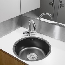 Edelstahl Küchenspüle rund 40 cm Einbauspüle mit Zubehör Spülbecken Küche