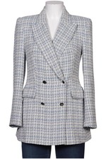 ZARA Blazer Damen Business Jacke Kostümjacke Gr. L Blau #28l23nf