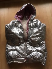 Glanznylonjacke in silber XXL