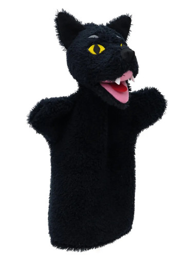 Handpuppe wolf schwarz 28cm - handpuppe,