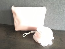 Kosmetiktasche rosa Kulturbeutel Make-up Tasche Badeschwamm