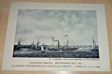 SCHIFFSPOST BREMEN-BREMERHAVEN "MS Oceana" 1938 auf Privat-GA Unterwerserfahrt