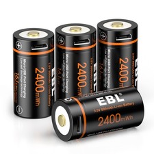4 x EBL D Größe 2400mAh