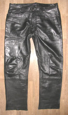 -BAMBOO- Herren- LEDERJEANS / Lederhose in schwarz aus Nappaleder W38 / L30-31