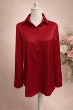 Wunderschöne rote satin bluse - rote, satin-bluse