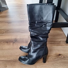 Stiefel Gabor Größe 36,5 Leder Raffung Slouchy schwarz Weitschaft hochwertig