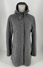 MARC O’POLO Mantel Parka mit Kapuze Drukknöpfe Walkwolle Grau Gr.40/42