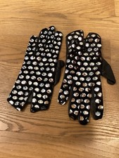 Handschuhe - silberfarben- schwarz - Gr. M- L- v. SUSANNE WIEBE -NEU
