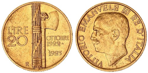 Italien lire gold 1923 r - italien,
