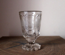 Biedermeier Fußbecher Badeglas Ansichtenglas Ranftbecher MARIENBAD RARITÄT  TOP