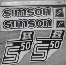 Aufkleber,Simson,IFA,Seitendeckel,Tank, S50B,S60B, Schwarz, transparent