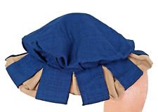 Mittelalter Hut Barett blau beige rund Kopfbedeckung Larp Landsknecht?