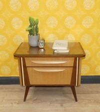 50er Jahre feiner Nachtschrank 2tone Schublade Nachttisch Nachtkästchen retro