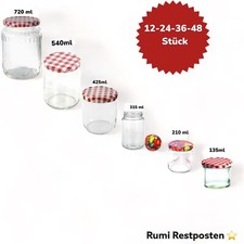 Marmeladengläser Einmachgläser Einweck mit Deckel wählbar