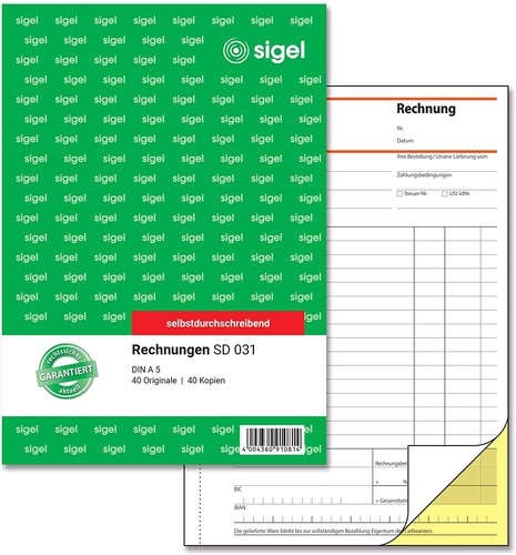 Sigel sd031 rechnungen 2x40 - rechnungen, a5