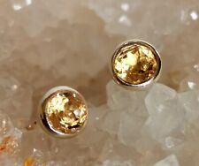 Ohrringe, Ohrstecker mit Citrin, 925er Silber - Zitrin - Gelb