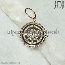 Solid 14K Gelbgold Star Charm Anhänger Handmade Geschenk Schmuck Unisex Anhänger